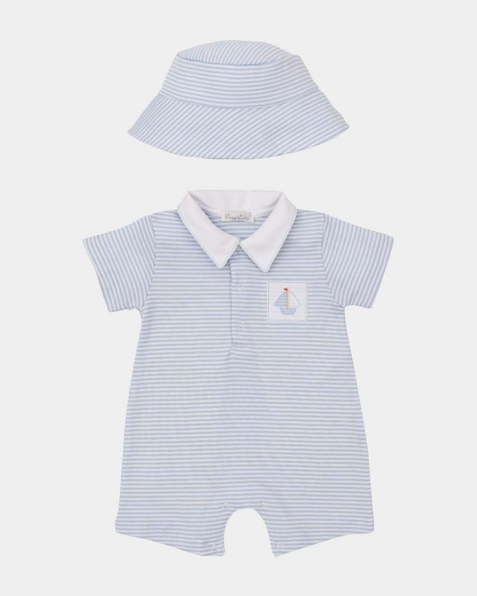 Boy's Saturday Regatta Striped Short Playsuit, Size 0M-9